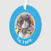 Katze im Party Ornament (Vorderseite)
