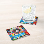 Katze im Party Rechteckiger Pappuntersetzer (Vor Ort)