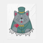 Katze im Poker mit Poker-Karten Fleecedecke (Vorderseite)