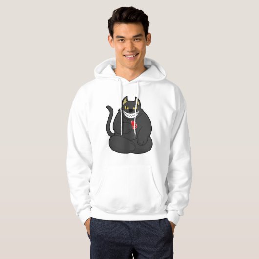Katze im Poker mit Poker-Karten Hoodie (Vorne ganz)