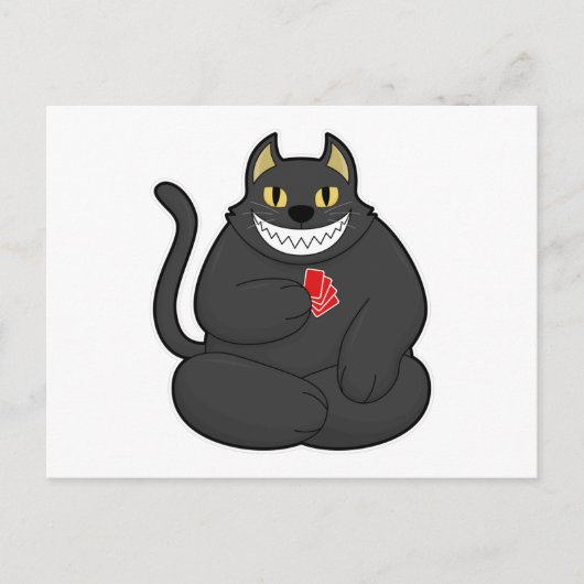 Katze im Poker mit Poker-Karten Postkarte (Vorderseite)