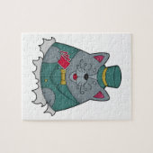 Katze im Poker mit Poker-Karten Puzzle (Horizontal)