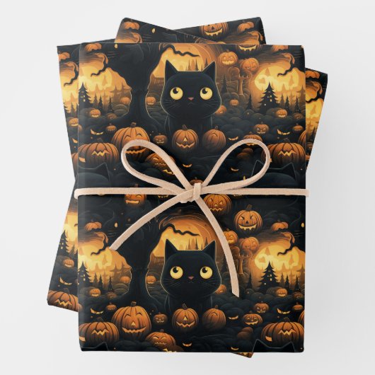 Katze im Pumpkin-Patch Geschenkpapier Set (Beispiel)