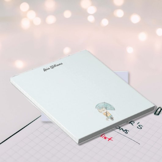 Katze im Rain Stationery Notizblock
