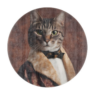 Katze im Rauchersakko Schneidebrett
