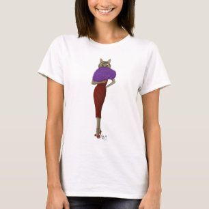 Katze im roten Kleid T-Shirt