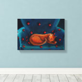 Katze im Rücken Leinwanddruck (Insitu (Holzboden))