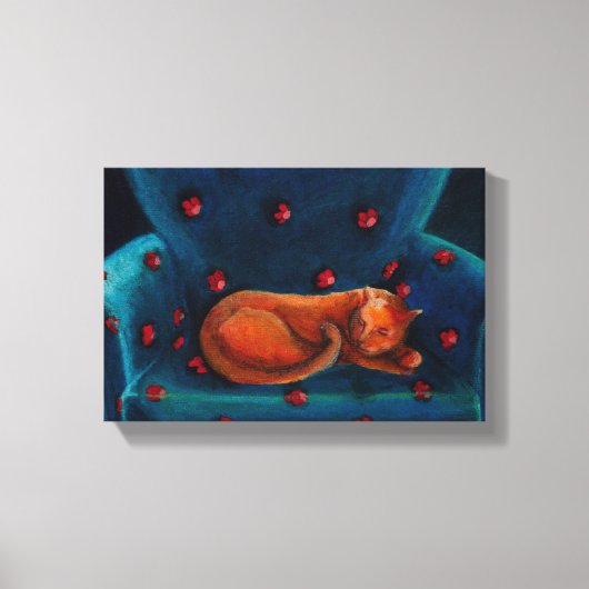 Katze im Rücken Leinwanddruck (Vorderseite)