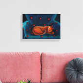 Katze im Rücken Leinwanddruck (Insitu (Wohnzimmer))