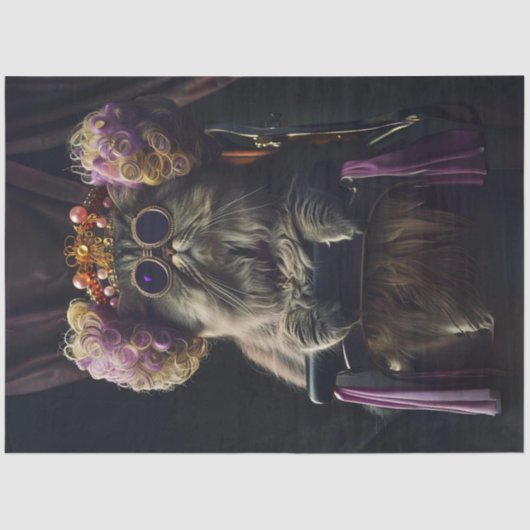 Katze im Salon mit Persönlichkeitsentkundung Seidenpapier (Vorderseite)