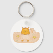 Katze im Sand Schlüsselanhänger (Vorderseite)