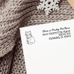 Katze im Scarf-Rücksendeadresse-Etikett<br><div class="desc">Katze in Scarf Rücksendeaufkleber. Ideal für Ihre Urlaubskarten! Passende Artikel und Karten in meinem Shop erhältlich!</div>