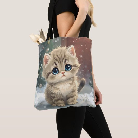 Katze im Schnee Tasche (Von Nahem)