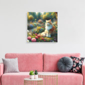 Katze im schönen Garten Leinwanddruck (Insitu (Wohnzimmer))