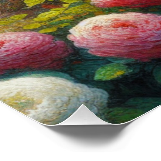 Katze im schönen Garten Poster (Ecke)