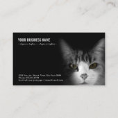 Katze im schwarzen Hintergrund Visitenkarte (Rückseite)