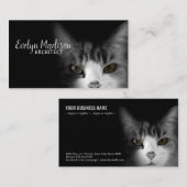 Katze im schwarzen Hintergrund Visitenkarte (Vorne/Hinten)