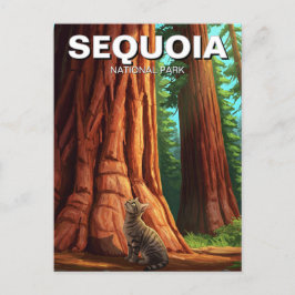 Katze im Sequoia Nationalpark California Postkarte