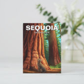 Katze im Sequoia Nationalpark California Postkarte (Stehend Vorderseite)