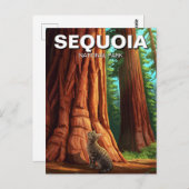 Katze im Sequoia Nationalpark California Postkarte (Vorne/Hinten)