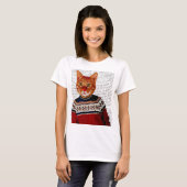 Katze im Ski Sweater 2 T-Shirt (Vorne ganz)