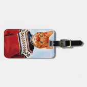 Katze im Ski Sweater Gepäckanhänger (Vorderseite horizontal)