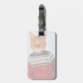 Katze im Ski Sweater Gepäckanhänger (Rückseite vertikal)