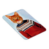 Katze im Ski Sweater Magnet (Rechte Seite)