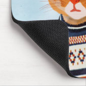 Katze im Ski Sweater Mousepad (Ecke)