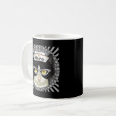 Katze im Smoking-Krankenschwester Kaffeetasse (Vorderseite Links)