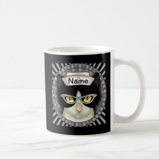 Katze im Smoking-Krankenschwester Kaffeetasse (Rechts)