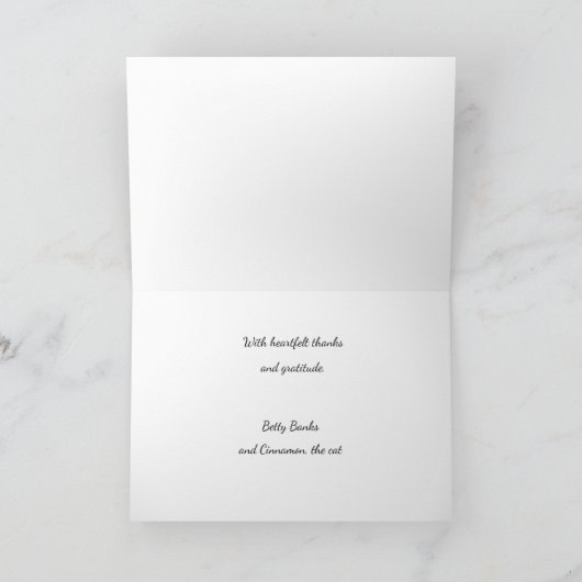 Katze im Sonnenblumen-Erntedank Karte (Innenseite)