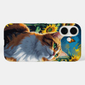 Katze im Sonnenblumengarten Case-Mate iPhone Hülle (Rückseite (Horizontal))