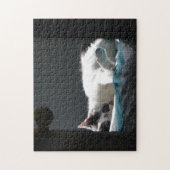 Katze im Sonnenfleck stört nicht Puzzle (Vertikal)