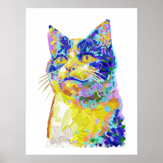 Katze im Sonnenlicht Poster (Vorne)