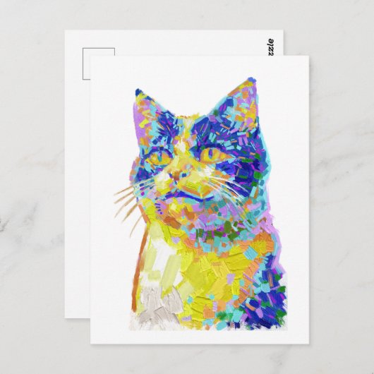 Katze im Sonnenlicht Postkarte (Vorne/Hinten)