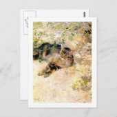 Katze im Sonnenschein, Bruno Liljefors Postkarte (Vorne/Hinten)