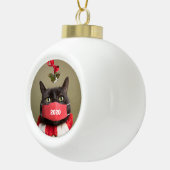 Katze im Spaß Coronavirus Facemask Keramik Kugel-Ornament (Rechts)