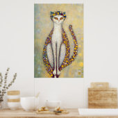 Katze im Stil von Gustav Klimt, Jugendstil Poster (Küche)