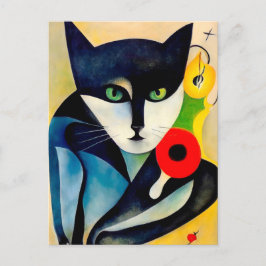 Katze im Stile der Klassischen Modernen Kunst. Postkarte