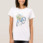 Katze im Stumpfbukett auf dem Fahrrad T-Shirt (Vorderseite)