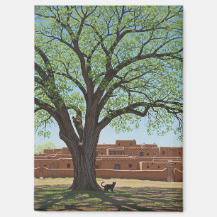 Katze im Taos Pueblo New Mexico Magnet