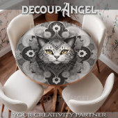 Katze im Tattoo-Style -Decoupage- Seidenpapier