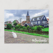 Katze im traditionellen Fischerdorf Postkarte (Vorderseite)