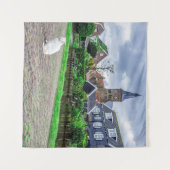 Katze im traditionellen Fischerdorf Wandteppich (Vorderseite (Horizontal))