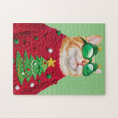 Katze im Ugly Christmas Sweater Puzzle (Horizontal)