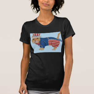 Katze im Uncle-Sam-Kostüm T-Shirt