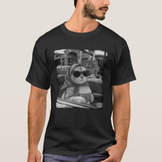 Katze im Urlaub Kaffee Chill Katze Lustige Katze M T-Shirt