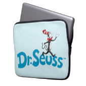 Katze im Vintagen Hutlogo Laptopschutzhülle (Vorderseite Links)