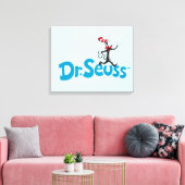 Katze im Vintagen Hutlogo Leinwanddruck (Insitu (Wohnzimmer))